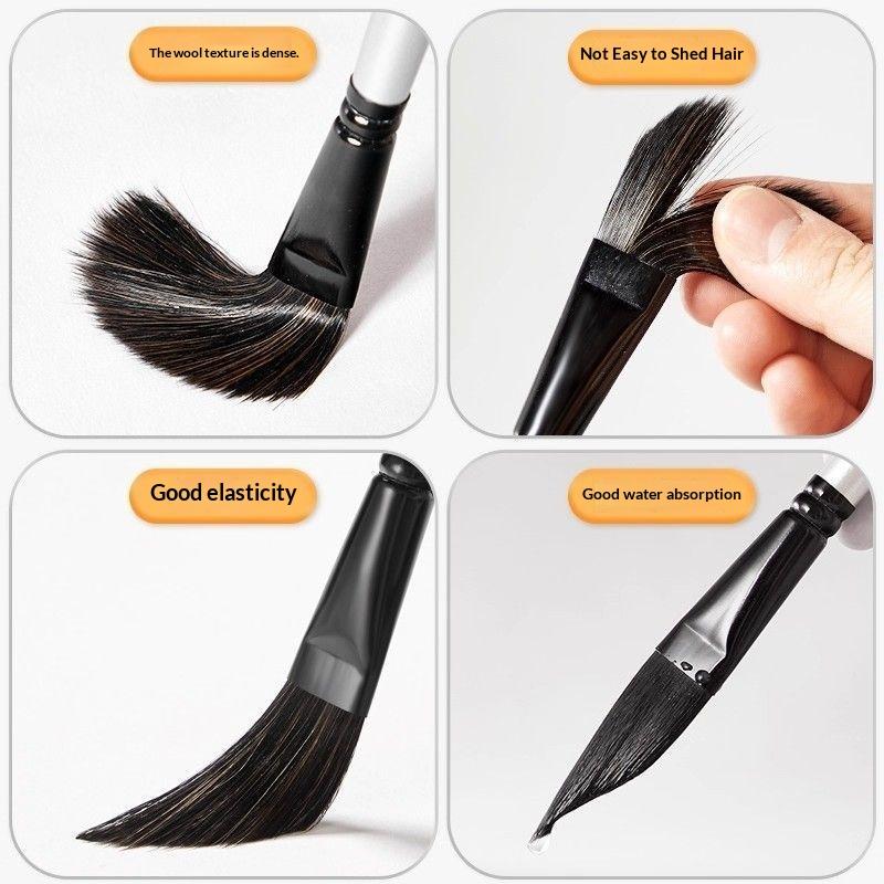 1/4Pcs Hand-Painted Art Drawing Brush Pull Wire Paint Brush Gouache Nylon Hair Knife-Shaped Watercolor Pens Water Painting Pen