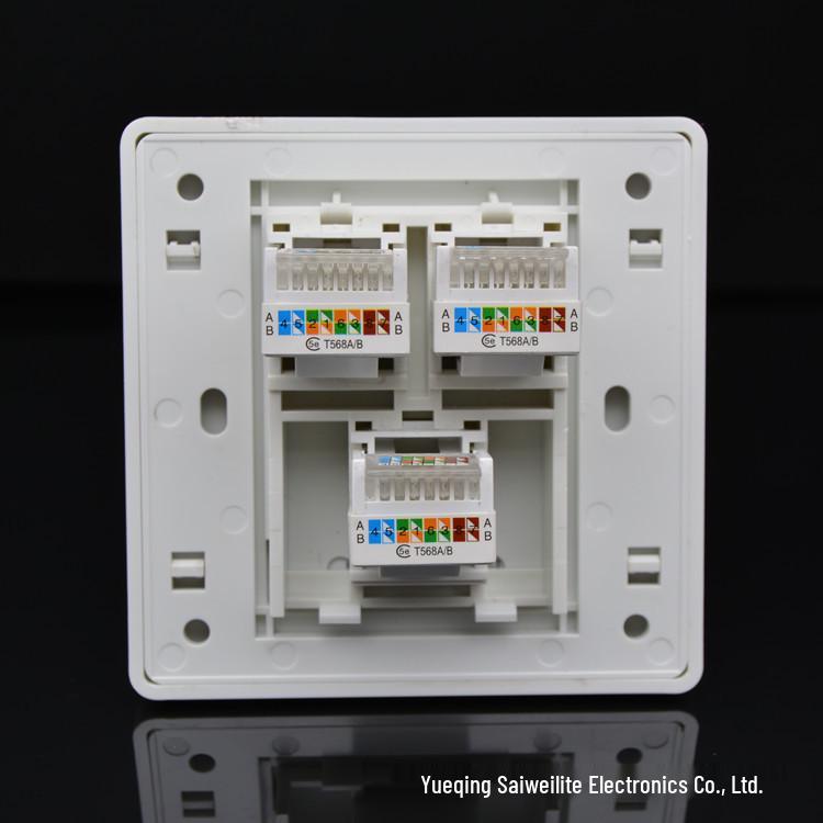 

Панель прихованої розетки Ethernet RJ45 типу 86 - Без затискачів, трипортова конструкція