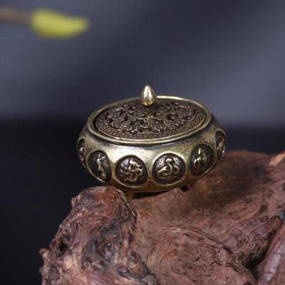 Incense Burner Brass Censer Tabletop Ornament, Holder, Stick Holder for Living Room