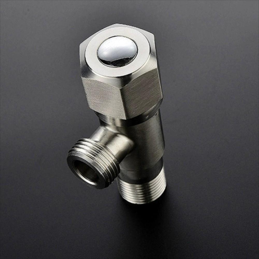 Stainless Steel Hot Cold Angle Valve Rust Proof Hexagonal Wheel Toilet Water Stop Valve Quarter Turn Triangular Valve Bathroom