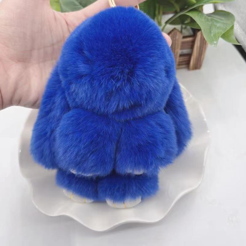 Rex Rabbit Fur Plush Keychain: Cute Rabbit Pendant Toy for Bag or Car