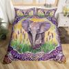 Boho Elephant Duvet Cover For Boys Teens Bohemian Mandala Floral Bedding Set Twin African Safari Animal Wildlife Comforter Cover