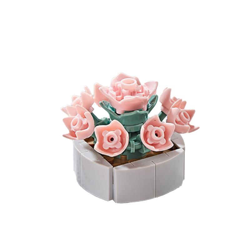 

Мини-цветочный строительный блок, бытовой настольный сочный декор в горшке, сделай сам, сборка головоломки из мелких частиц, детские игрушки Ch