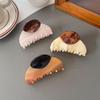 High-End Korean Acetate Claw Clip: Retro French Light Luxury Bun & Half-Up Wood Grain Hair Accessory