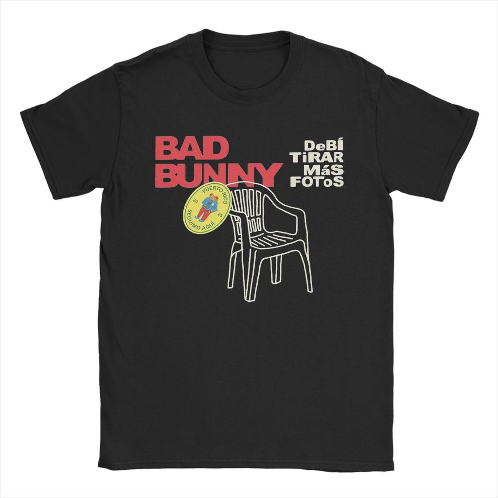 Vintage Bad Bunny T Shirts Unisexs  Pure Cotton Fun TShirt Crewneck  Tees Short Sleeve Clothing Classic