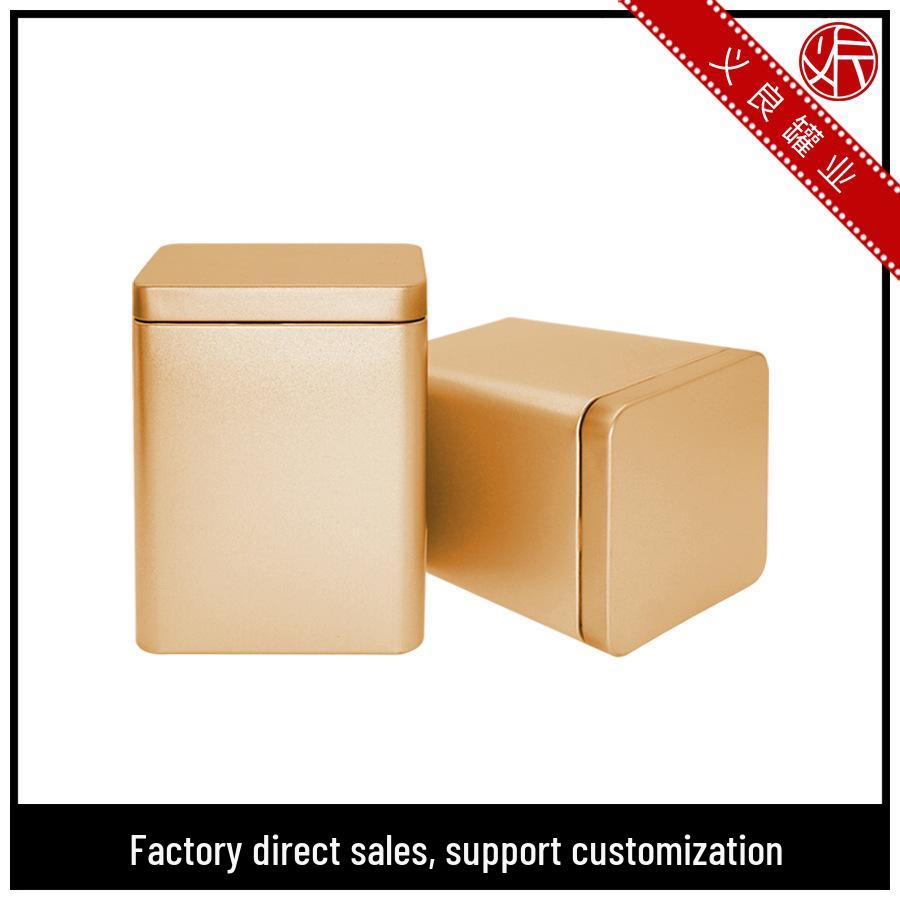 Airtight Square Frosted Tin Cans for Tea & Coffee Storage
