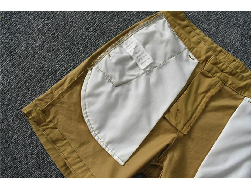 Men's Cotton Slim Fit Solid Color Three-Quarter Shorts - Trendy Summer Stretch Pants