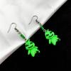 Spooky Green Spirit Earrings Small Dangle Drop Ear Rings Cute Halloween Themed Ears Pendant Accessories Jewelry Gift