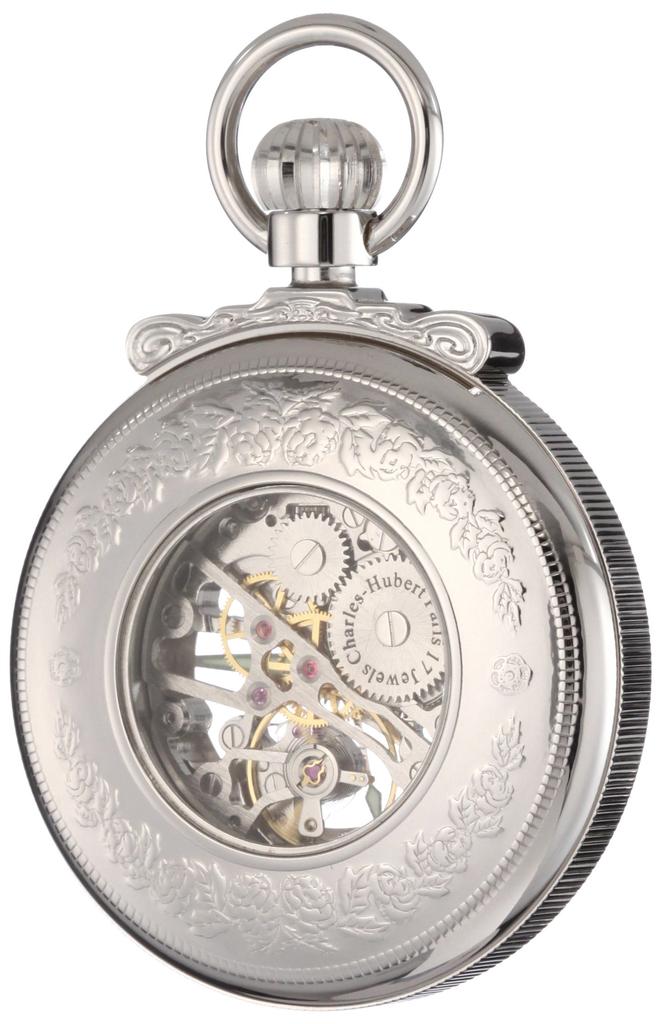 Charles Hubert Men's Skeleton Pocket Watch 3903-W