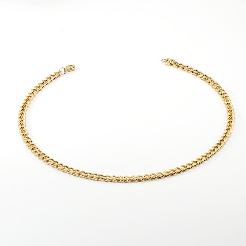 Modny 18K Stal Nierdzewna Kubański Łańcuch Personalizowany Hip Hop Tytanowa Stal Bransoletka Naszyjnik Gładki Łańcuch