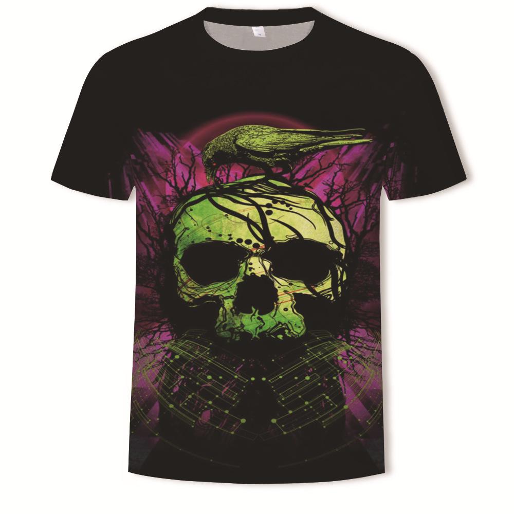 New Skull 3D Digital Printed Casual Men's Short Sleeved T-shirt