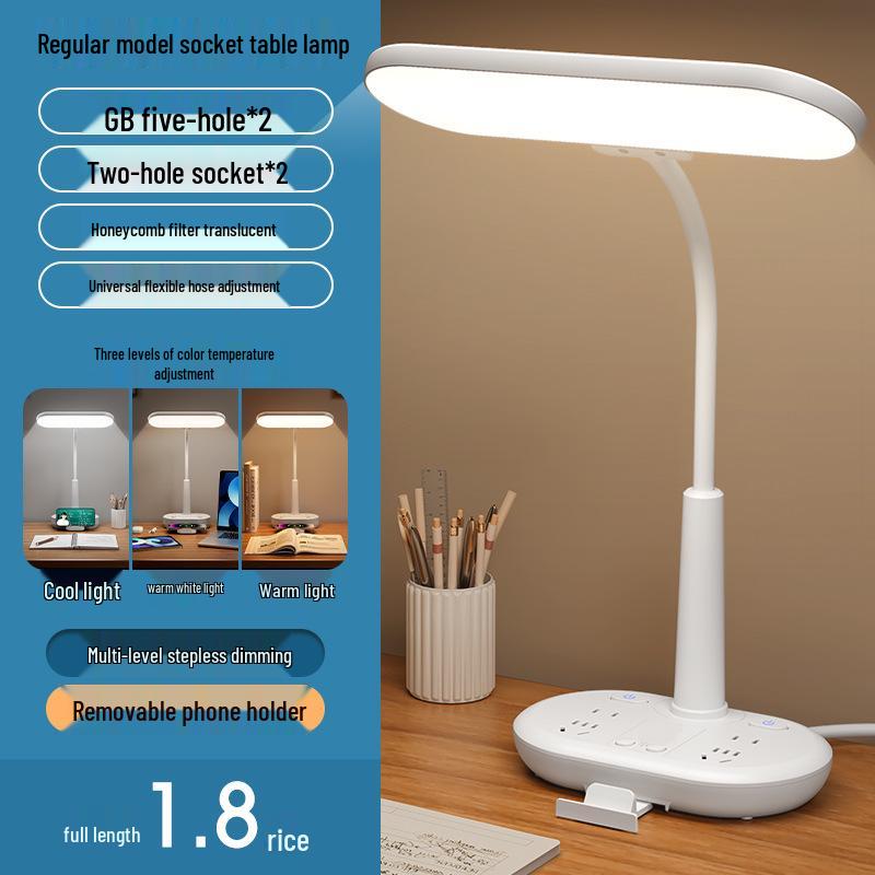 AA Grade LED Eye-Protection Desk Lamp with USB, Soft Light, Night Light, and Wireless Charging for Bedroom or Bedside