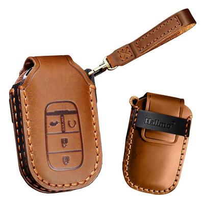 TECART Honda Key Case Key Chain Genuine Leather Full Protection