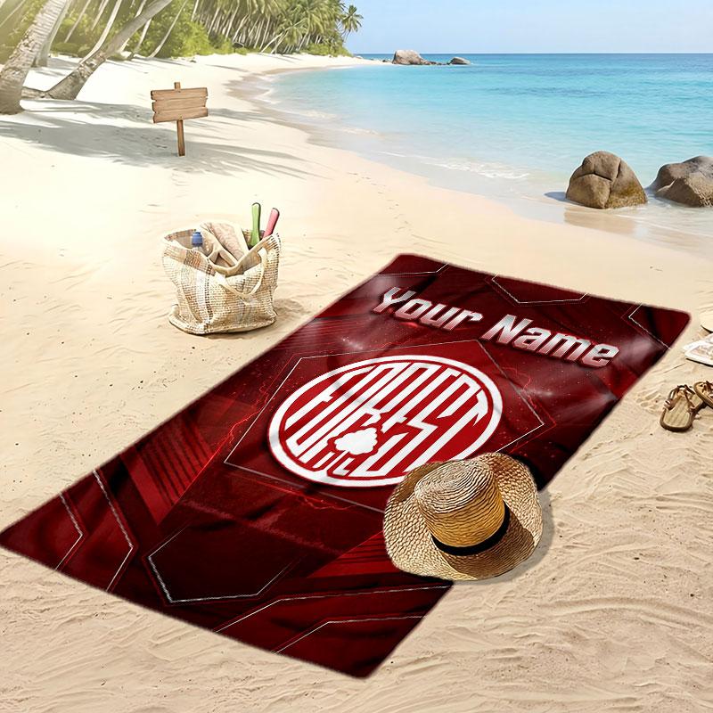 Telo Mare Personalizzato Stampato Nottingham Forest FC Logo Calcio Supporto Nome Personalizzato Testo Asciugamano Assorbente Per Sport Viaggio Regalo Speciale