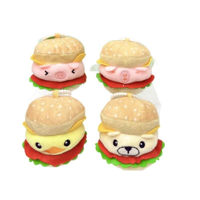 Burger Animal Doll With Capybaras Dogs Pigs Chickens Designed Pendant Keychain