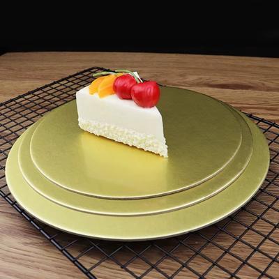 10pcs Durable 6/8/10 Inch Round Cake Board Cardboard Golden Cake Cardboard Circle Dessert Tray Cake Decorating Supplies