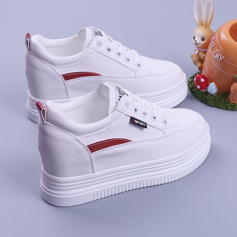 Damskie buty na platformie typu muffin jesień nowe casualowe sportowe damskie pojedyncze buty lekkie i wszechstronne wewnętrzne zwiększenie wysokości damskie
