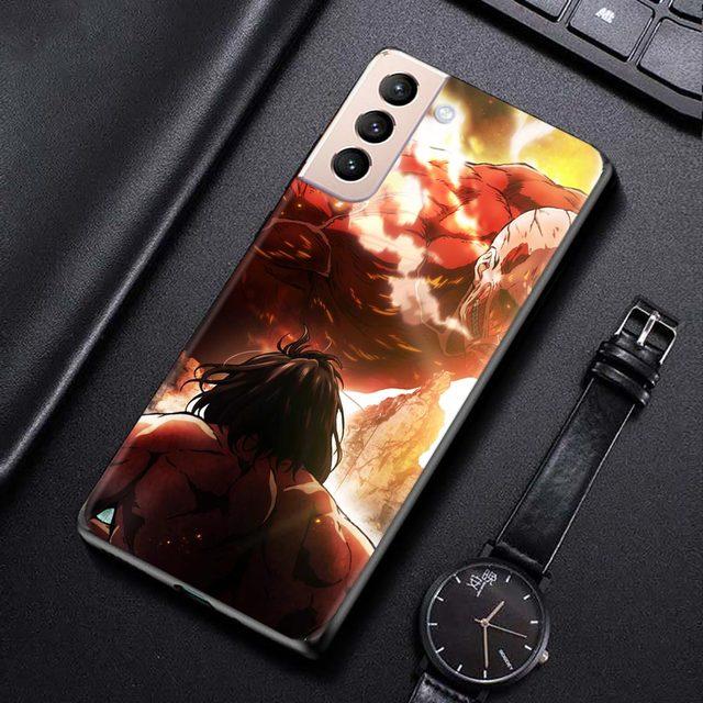 Husa pentru Samsung Galaxy S21 S20 Ultra S10 Plus Lite S21 S20 Fe 5g S10e S9 S8 S7 Edge Shell Fundas Attack On Titan Anime
