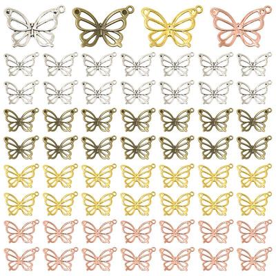 Retro Alloy Butterfly Jewelry Set: Earrings, Necklace, Bracelet Pendant