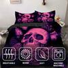 Comforter Violet Rose Golden Skull Pattern 3D Print Halloween Gothic Style Bedding Set With Polyester
