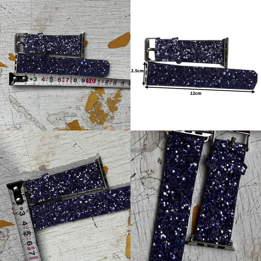 Apple Watch Leather Band With Glitter Finish For Fashionable Wear