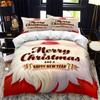 Christmas Polywster Duvet Cover Set King Queen Size Winter Red Santa Claus Gift Merry Christmas For Boys Girls Teens Bedding Set