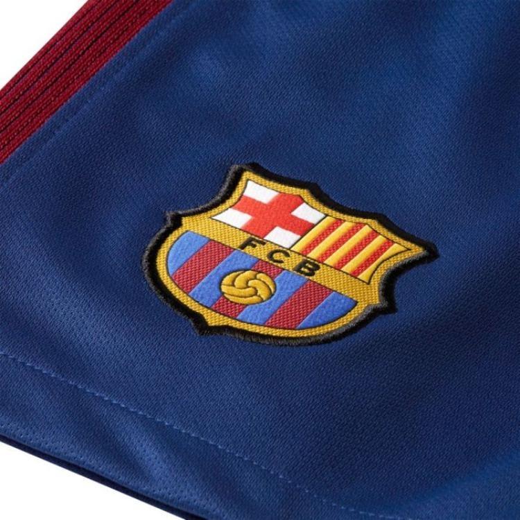 Nike Barcelona 23/24 Season Home Fan Version Logo Print Elastic Football Shorts Men shorts Blue DX2709-455