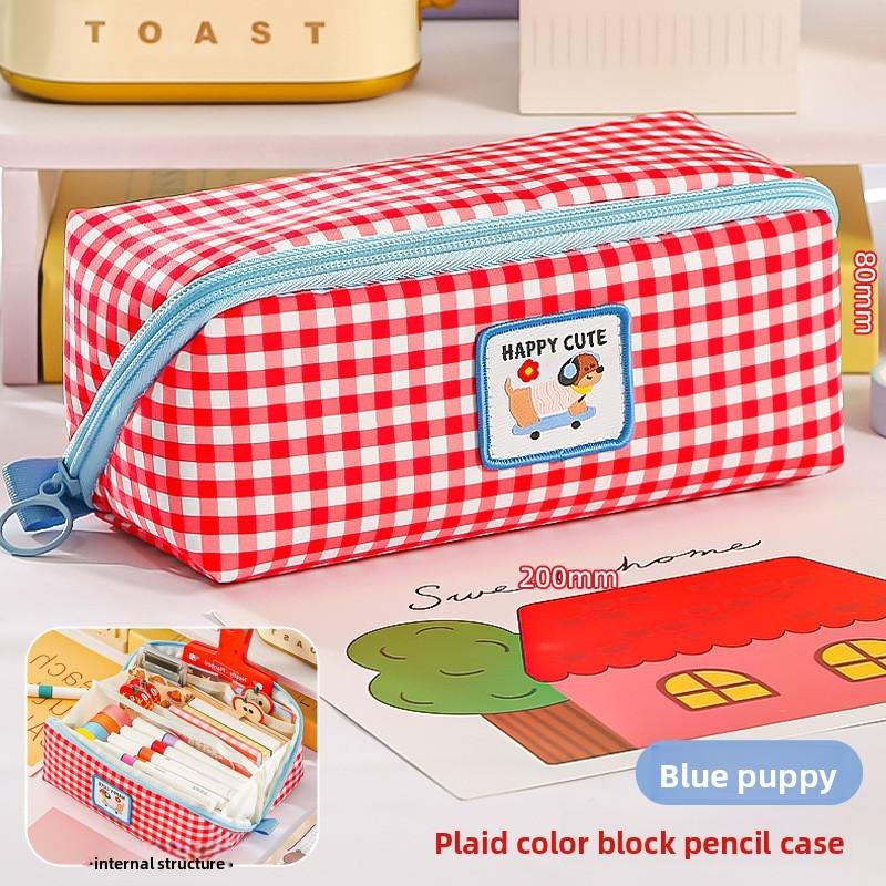 Cartoon Large Capacity Prism Grid Pen Case With Cute Dopamine Design For Students And Office Use