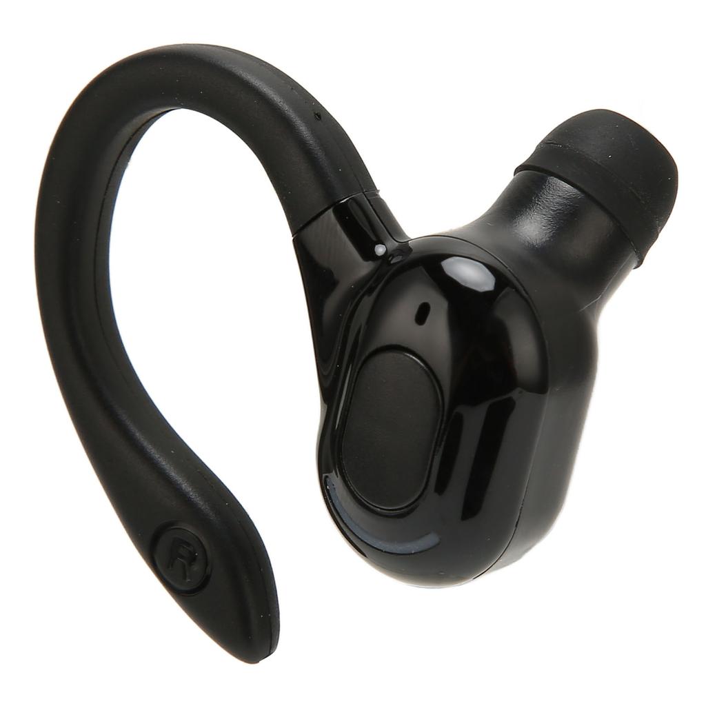 Bluetooth Headset Stereo IPX4 Waterproof USB Charging Single Ear Wireless Earpiece for Running Driving Black
