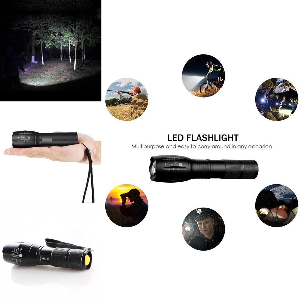 Durable And Lightweight Xm-l T6 Led Flashlight With Impact-resistant Design