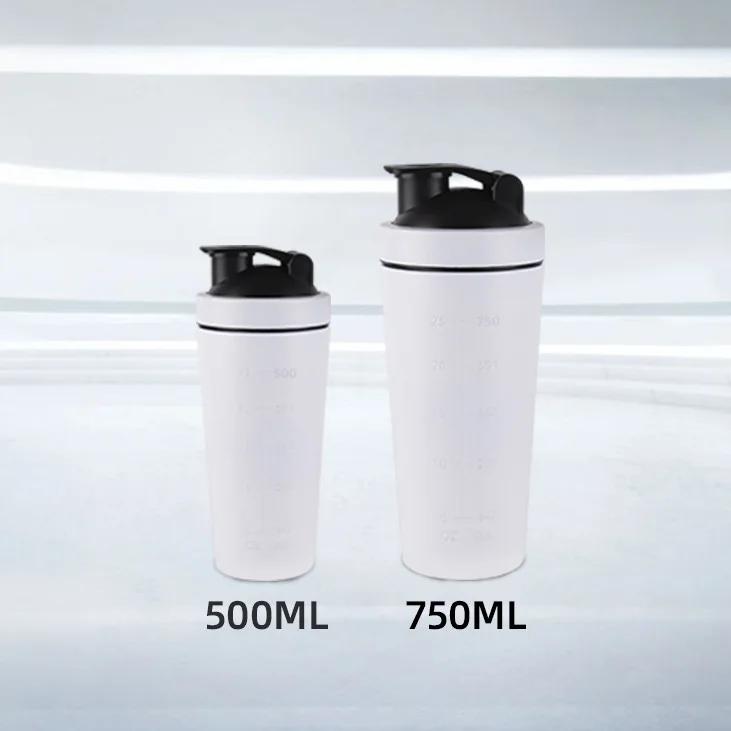 Stainless Steel Shaker Bottle Protein Powder Shaker Fitness 500/750ml Water Bottle Cup Mixer Water Bottles Gym Sports Bottle