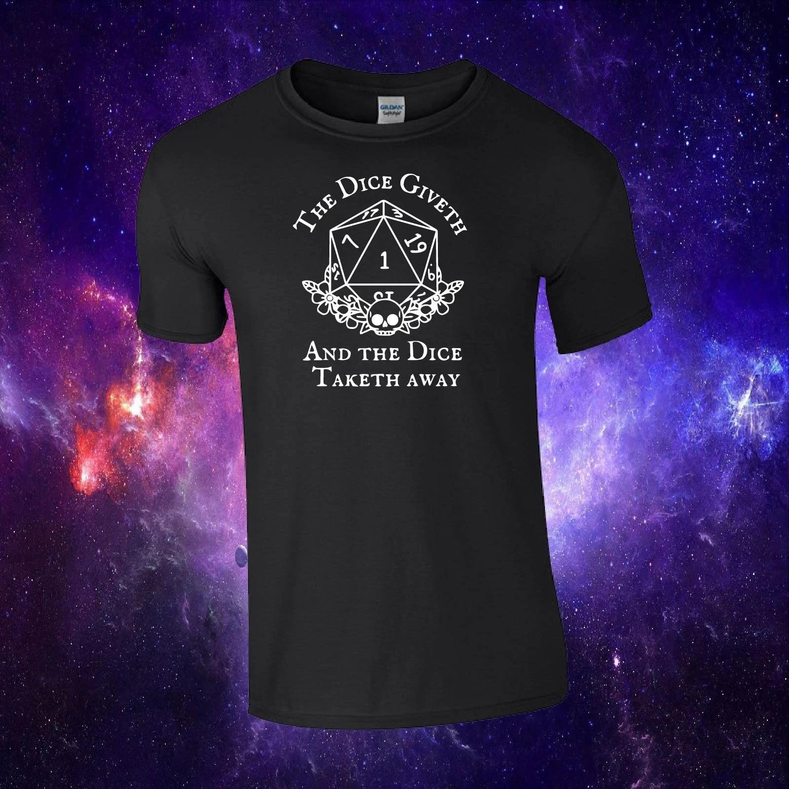 The Dice Giveth DnD D&D Table Top Gaming Inspired Kids/Adults Unisex Top T-shirt 3XL