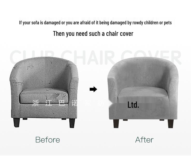 Single Seat Stretch Velvet Sofa Cover - Silver Fox