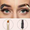 Bambus-Doppelseitiger Make-up-Pinsel: Augenbrauenkamm, Eyeliner, Mascara, Lidschatten- und Puderpinsel für bequeme Schönheit.