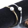 Stainless Steel Bracelet With Smooth 3mm Sea Shell Bead Minimalist Design Women Fashion OL Jewelry