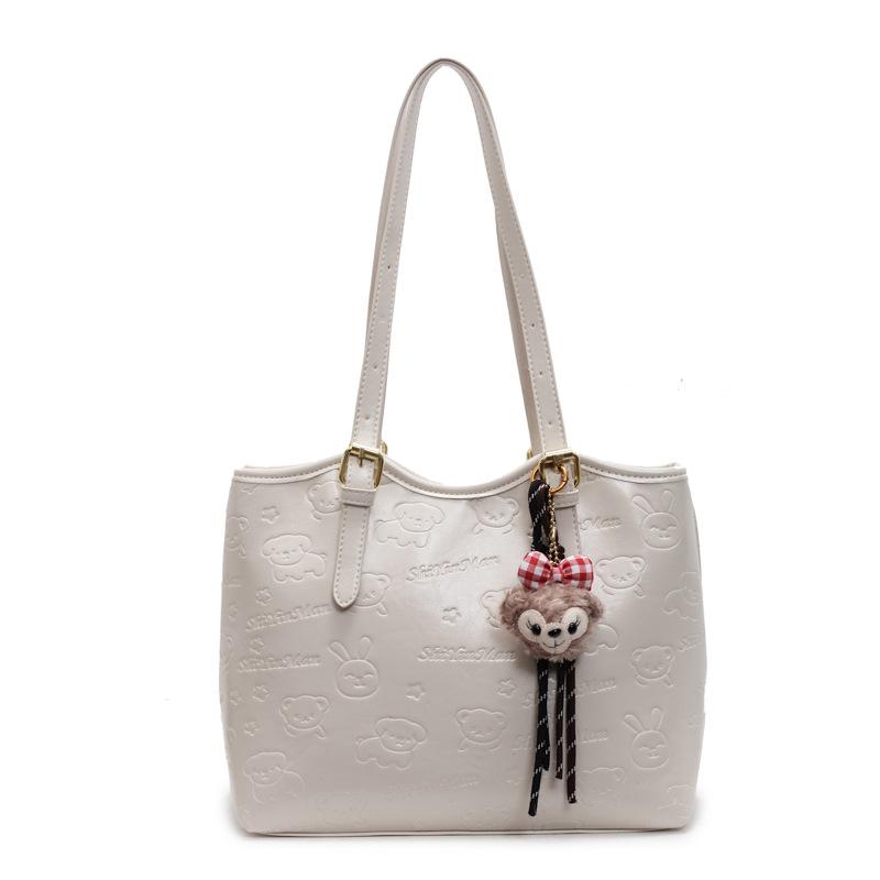 Spring and summer new casual Korean version cute embossed simple wind tote bag large capacity fashionable commuter shoulder women's bag