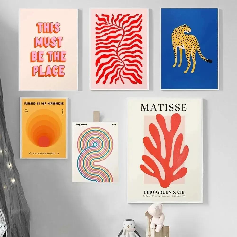 Abstract Matisse Abstract Leopard Color Block Aesthetics Posters And Prints Wall Art Canvas Painting Animal Living Room Decor
