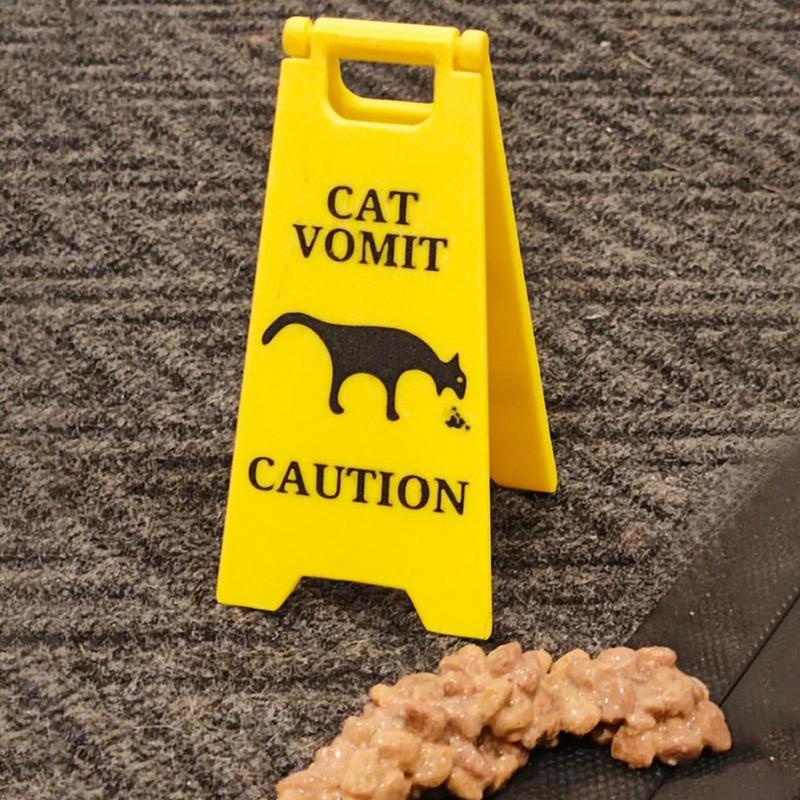 Cat Vomit Sign Funny Cute Novelty Cat Dog Vomit Sign Best Gifts For Cat Dog Lovers for Pet Owners Suitable for Home or Office