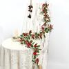 Simulated Christmas Rattan Vine No Maintenance Faux Willow with Red Berry Garland Wedding Party Home Decor