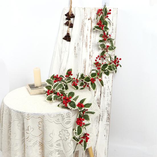 Simulated Christmas Rattan Vine No Maintenance Faux Willow with Red Berry Garland Wedding Party Home Decor