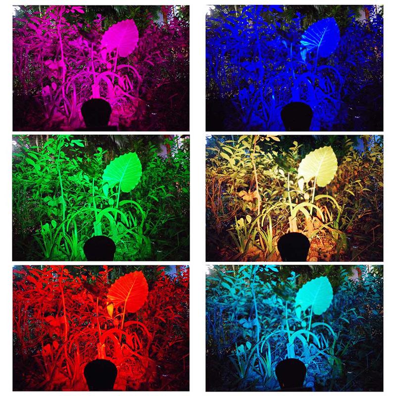 Ground Light Colorful ABS with Double Rotatable Joint Solar Spotlight for Outdoor Courtyard Garden