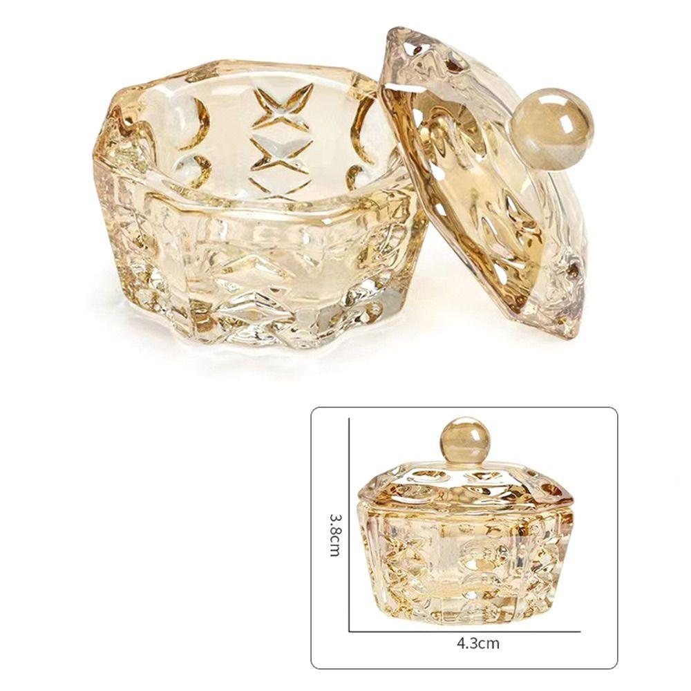 

Crystal Glass Dappen Dish Nail Supplies Glass Cup w Cap Accessories Liquid Container 1