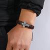 Personalized Retro Woven Cowhide Bracelet with Adjustable Pull-out Design