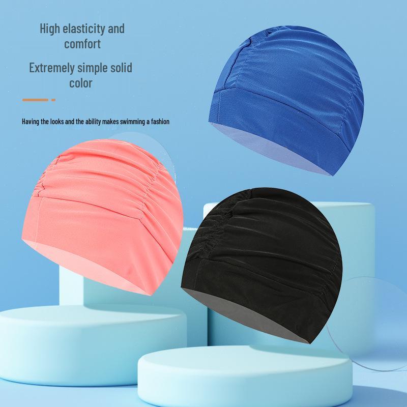 Unisex Adult Pleated Swim Cap – Fashionable, Non-Tightening with Hair and Ear Protection