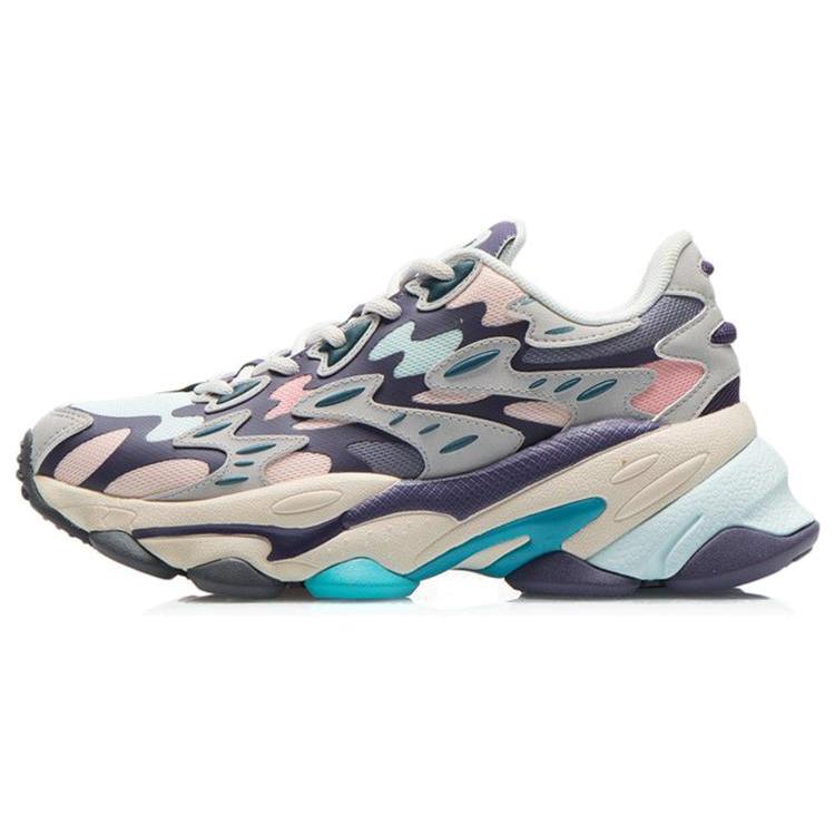 

Li Ning CF Tracing Cushioning Rebound Low top Casual Shoes Women s Portuguese Gray Purple AGLR166-3 37