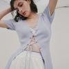 Oder Two-Way Eyelet Cardigan - Ice Blue