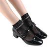 Women'S Black Fishnet Ankle Socks Retro Floral Dress Hollow Out Nylon Elastic In Patterned Short Socks