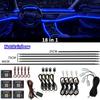 18 in 1 64 Color RGB Symphony Car Ambient Light Interior Acrylic Guide LED Strip Light Decoration Atmosphere Lamp by APP Control