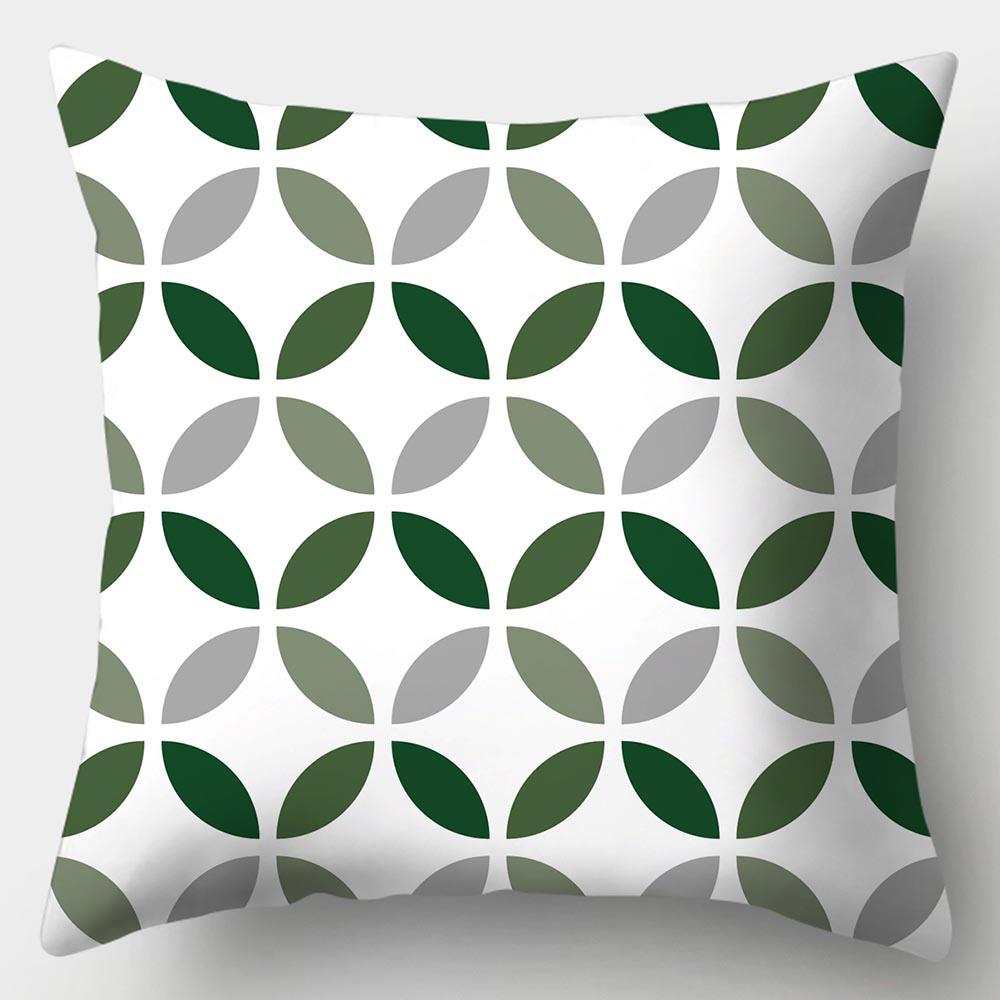 

45x45cm green geometric printed pattern polyester pillowcase for home living room sofa car decoration throw pillow 16x16Inch