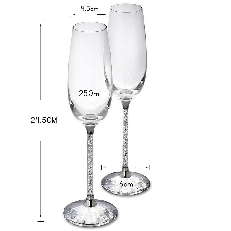 Creative Wedding Wine Glass Cup, Toasting Glass Goblet Crystal, Anniversary Unique Champagne Flutes, Party Gift